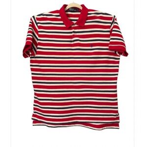 Pollo By Ralph Lauren, XL, Red, White, Blue striped Polo Pullover, Short Sleeves